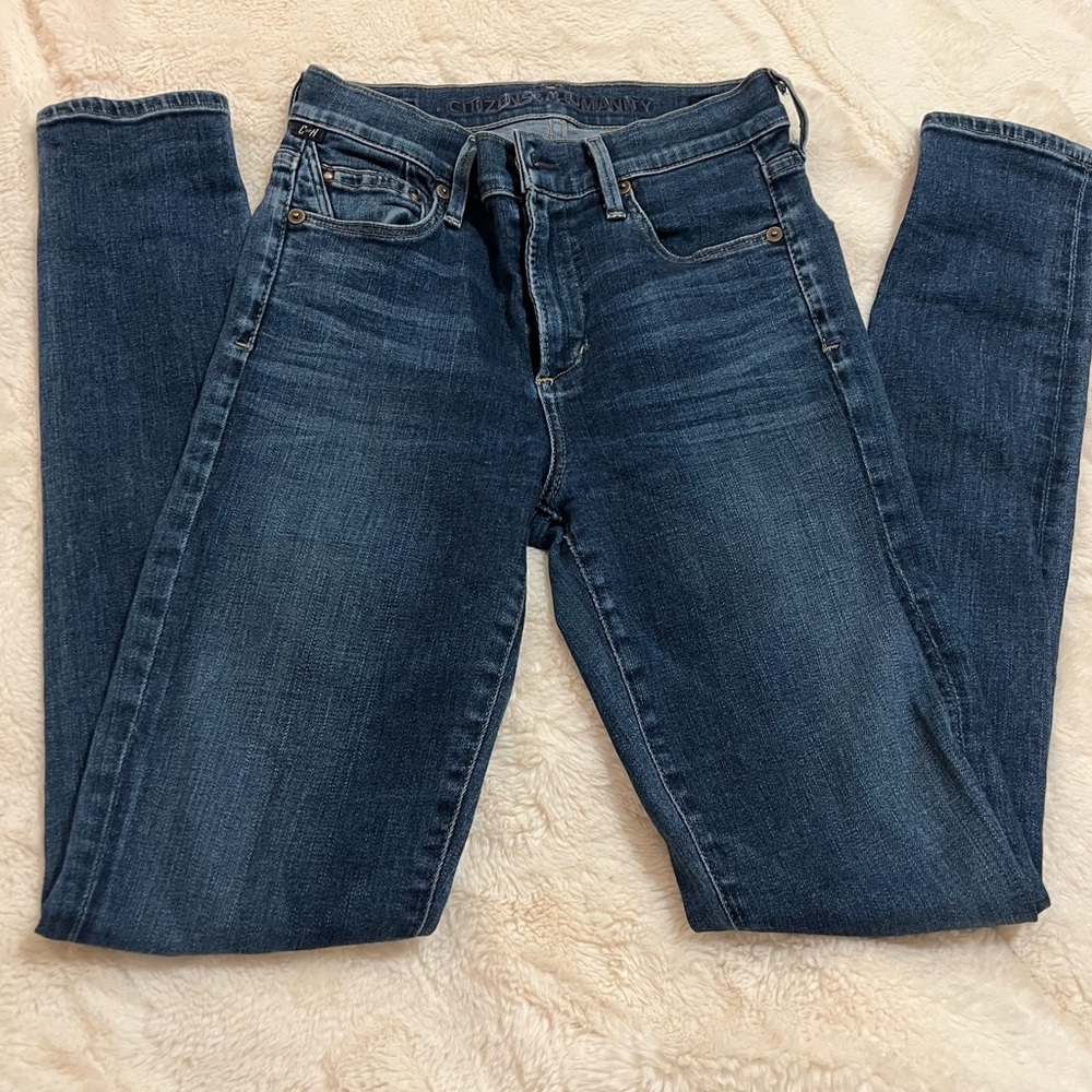 Citizens of Humanity blue denim skinny high rise